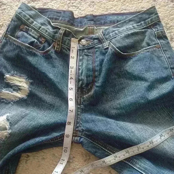 Denim Colab Salt Water & Song Womens Mid Rise Boyfriend Distressed Denim 9 - Picture 8 of 15